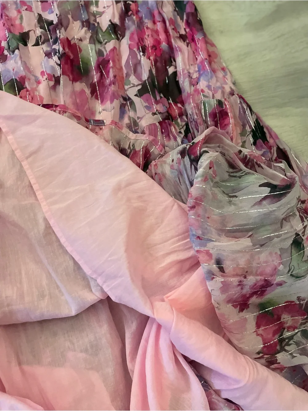 Soft Surroundings Pink Garden Romantic Tiered Santhia Maxi Dress ~ L ~ NWT - Picture 8 of 10
